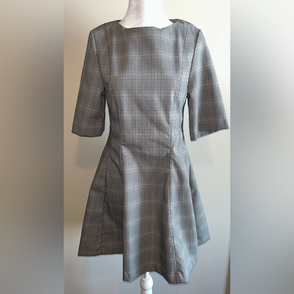 H&M Gray Checkered Dress